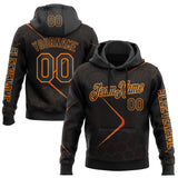 Custom Black Bay Orange 3D Pattern Design Ethnic Tribal Sportswear Pullover Sweatshirt Hoodie