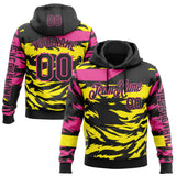 Custom Black Light Yellow-Pink 3D Abstract Flame Sports Pullover Sweatshirt Hoodie