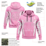 Custom Light Pink White 3D Abstract Flame Sports Pullover Sweatshirt Hoodie