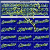 Custom Royal Thunder Blue-Yellow 3D Abstract Flame Sports Pullover Sweatshirt Hoodie