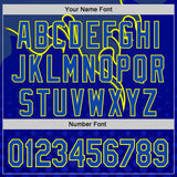 Custom Royal Thunder Blue-Yellow 3D Abstract Flame Sports Pullover Sweatshirt Hoodie