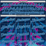 Custom Blue Royal Pink-Ice Blue 3D Abstract Flame Sports Pullover Sweatshirt Hoodie