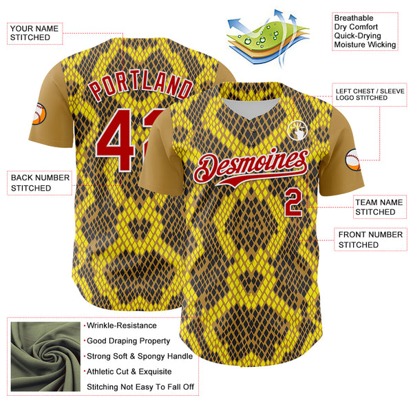 Custom Yellow Red Black-White 3D Pattern Design Rave Party Animal Snake ...