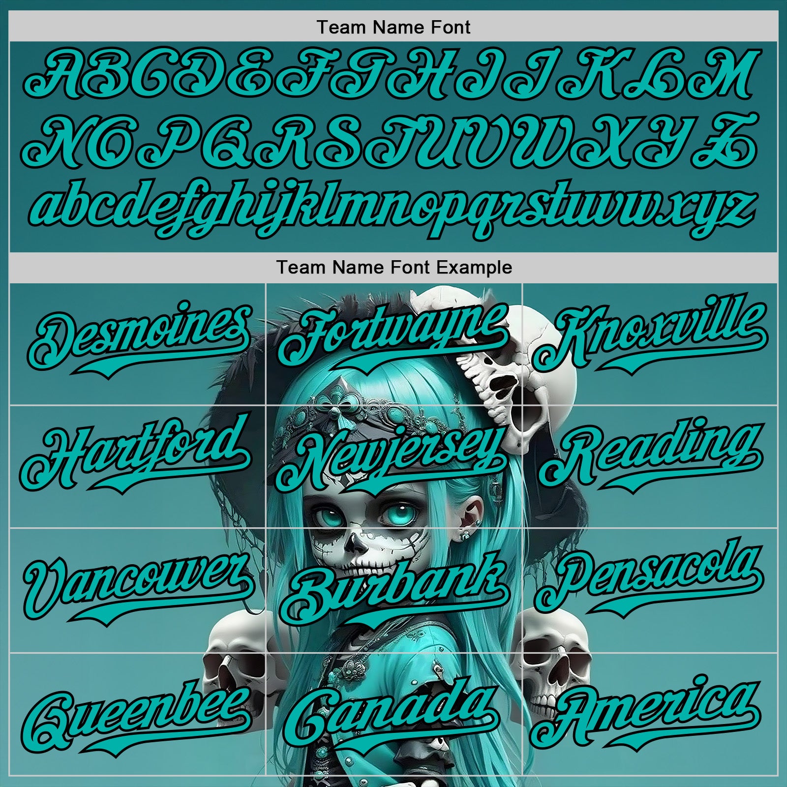 Custom Blue Aqua-Black 3D Halloween Spooky Skull Authentic Baseball Jersey