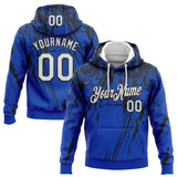 Custom Stitched Thunder Blue White-Black 3D Pattern Design Splash Grunge Art Sports Pullover Sweatshirt Hoodie