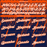 Custom Stitched Navy White-Orange 3D Pattern Design Splash Grunge Art Sports Pullover Sweatshirt Hoodie