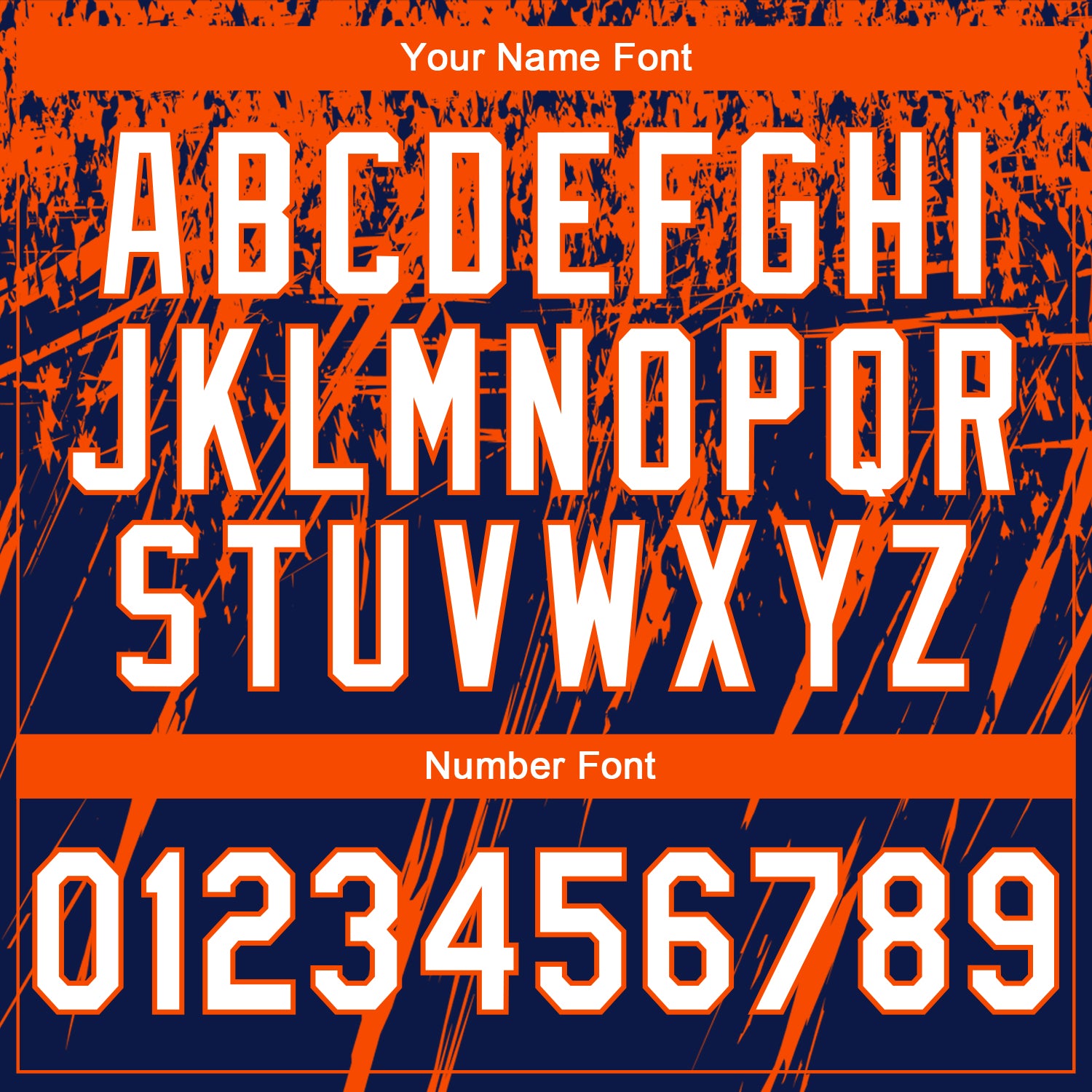 Custom Stitched Navy White-Orange 3D Pattern Design Splash Grunge Art Sports Pullover Sweatshirt Hoodie