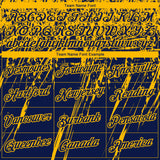 Custom Stitched Navy Gold 3D Pattern Design Splash Grunge Art Sports Pullover Sweatshirt Hoodie