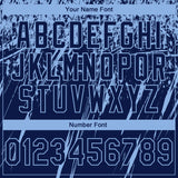 Custom Stitched Navy Light Blue 3D Pattern Design Splash Grunge Art Sports Pullover Sweatshirt Hoodie