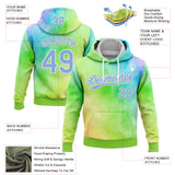Custom Stitched Tie Dye Light Blue-White 3D Sports Pullover Sweatshirt Hoodie