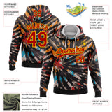 Custom Stitched Tie Dye Red-Yellow 3D Sports Pullover Sweatshirt Hoodie