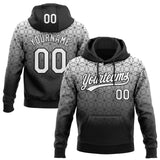 Custom Stitched Black White 3D Pattern Design Gradient Line Sportswear Pullover Sweatshirt Hoodie