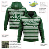 Custom Stitched Green White 3D Pattern Design Line Sportswear Pullover Sweatshirt Hoodie