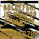 Custom Stitched Old Gold Black-White 3D Pattern Design Line Sportswear Pullover Sweatshirt Hoodie