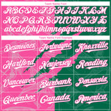 Custom Graffiti Pattern White Kelly Green-Pink 3D Scratch Authentic Baseball Jersey