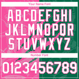 Custom Graffiti Pattern White Kelly Green-Pink 3D Scratch Authentic Baseball Jersey