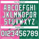 Custom Graffiti Pattern White Kelly Green-Pink 3D Scratch Authentic Baseball Jersey