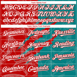 Custom Graffiti Pattern White Teal-Red 3D Scratch Authentic Baseball Jersey