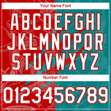 Custom Graffiti Pattern White Teal-Red 3D Scratch Authentic Baseball Jersey