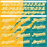 Custom Graffiti Pattern White Teal-Gold 3D Scratch Authentic Baseball Jersey