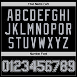 Custom Black Gray-White Bomber Full-Snap Varsity Letterman Two Tone Hoodie Jacket