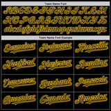 Custom Black Olive-Gold Bomber Full-Snap Varsity Letterman Two Tone Hoodie Jacket