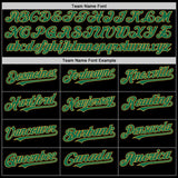 Custom Black Kelly Green-Old Gold Bomber Full-Snap Varsity Letterman Two Tone Hoodie Jacket