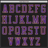 Custom Black Purple-Old Gold Bomber Varsity Letterman Zipper Jacket