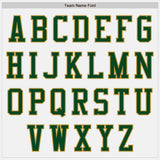 Custom White Green-Old Gold Bomber Varsity Letterman Zipper Jacket