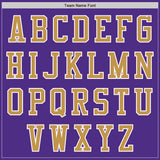 Custom Purple Old Gold-White Bomber Varsity Letterman Two Tone Zipper Jacket