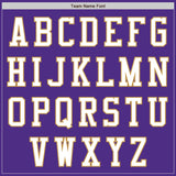 Custom Purple White-Old Gold Bomber Varsity Letterman Two Tone Zipper Jacket