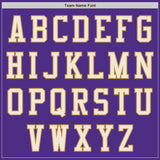 Custom Purple Cream-Old Gold Bomber Varsity Letterman Two Tone Zipper Jacket