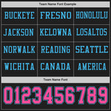 Custom Black Pink-Sky Blue Long Sleeve Authentic Football Jersey