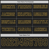 Custom Black Old Gold Long Sleeve Authentic Football Jersey