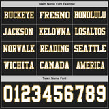 Custom Black White-Old Gold Long Sleeve Authentic Football Jersey