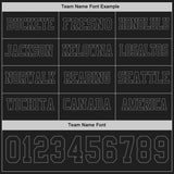 Custom Black Steel Gray Long Sleeve Authentic Football Jersey