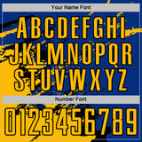 Custom Royal Gold-Black Abstract Fragment Art Splash Sports Sublimation Soccer Uniform Jersey