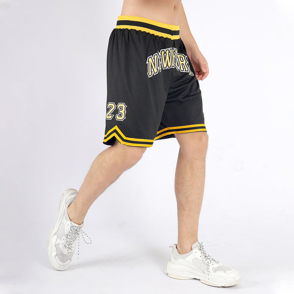 FANSIDEA Custom Basketball Jersey Gold Black-White Authentic Throwback Men's Size:2XL