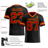 Custom Black Red-Gold Authentic Football Jersey