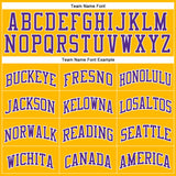 Custom Gold White-Purple Authentic Throwback Basketball Jersey