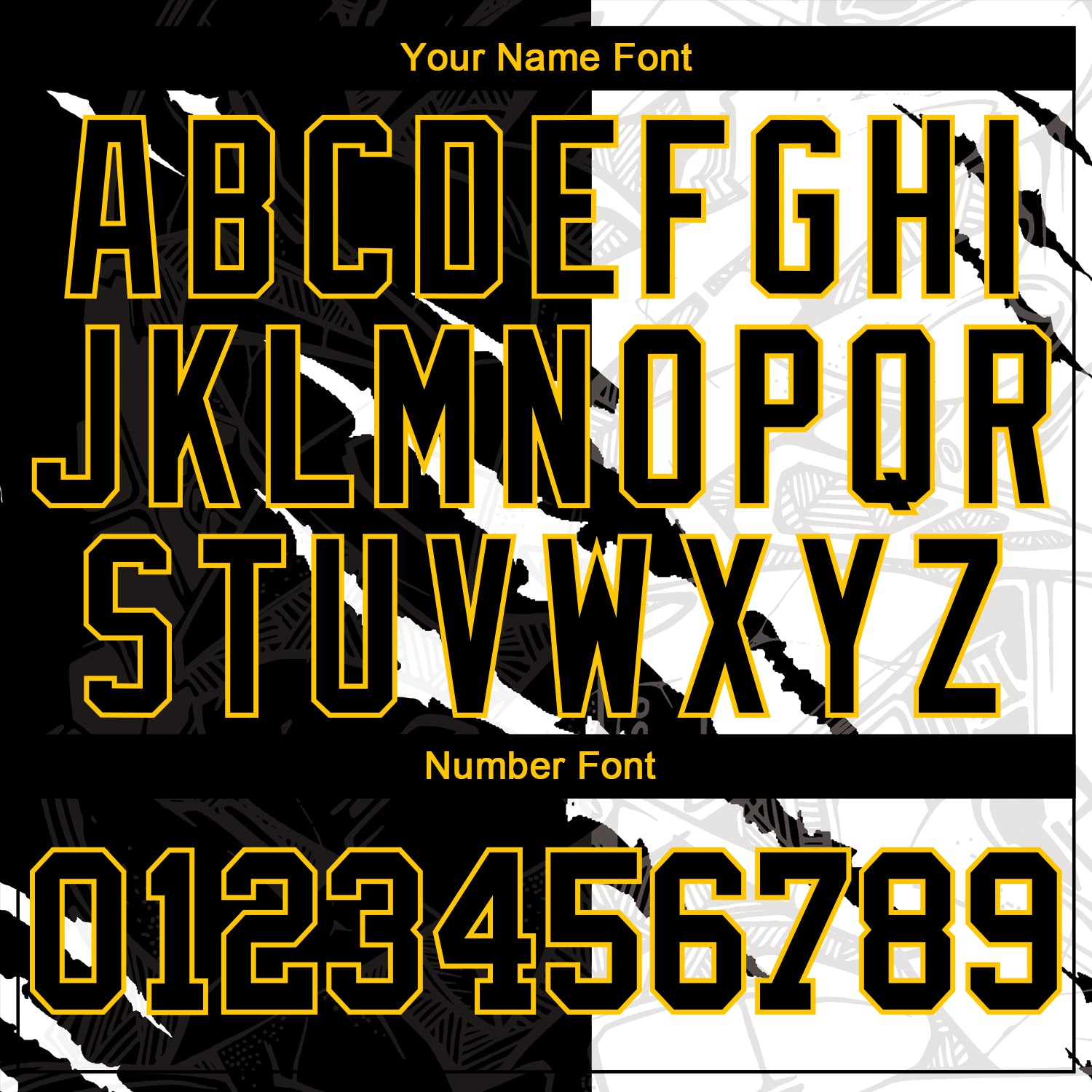 Custom Graffiti Pattern Black-Gold 3D Scratch Authentic Baseball Jersey