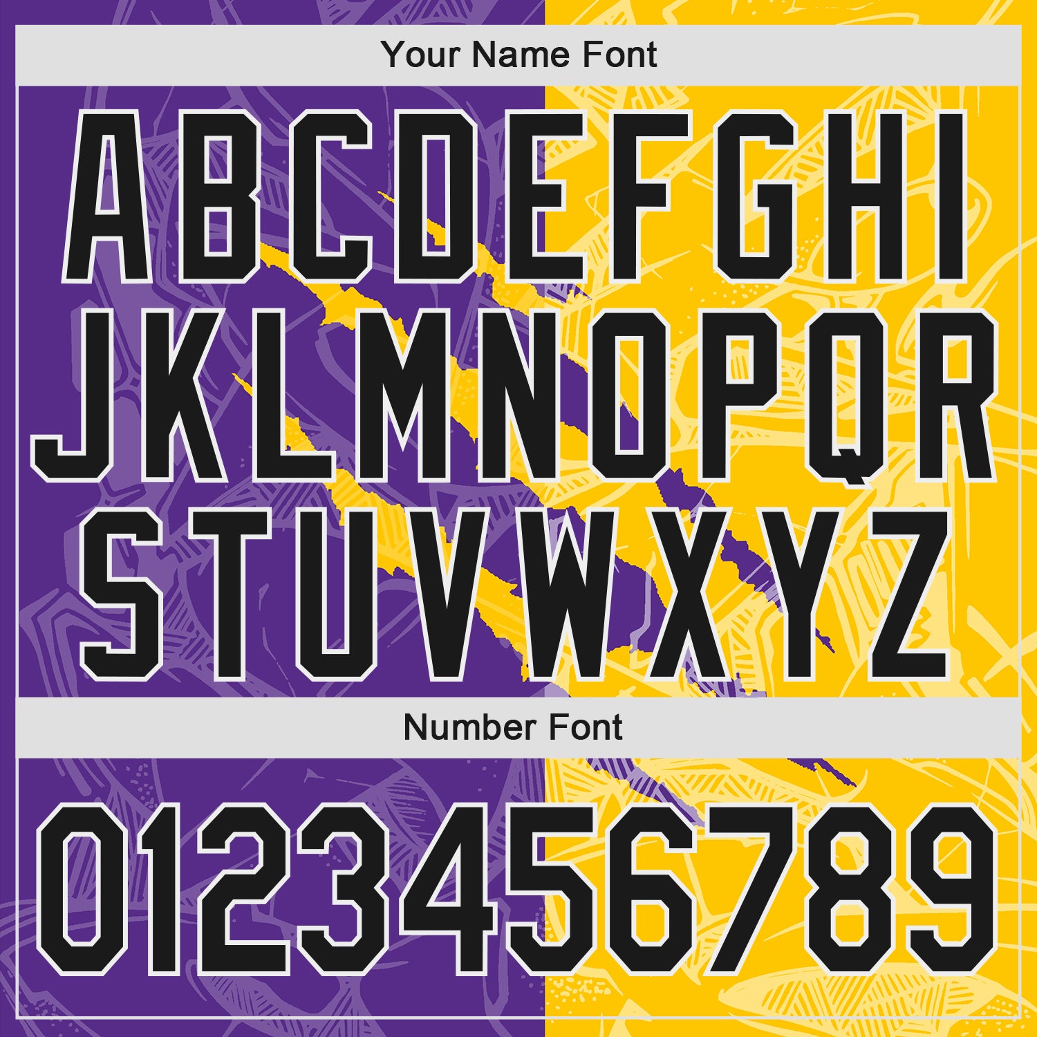 Custom Graffiti Pattern Black Yellow-Purple 3D Scratch Authentic Baseball Jersey