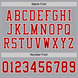 Custom Gray Red-White Mesh Authentic Football Jersey