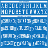 Custom Blue White Round Neck Basketball Jersey