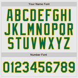 Custom White Kelly Green Pinstripe Kelly Green-Gold Authentic Raglan Sleeves Baseball Jersey