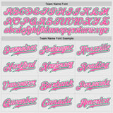 Custom White Kelly Green Pinstripe Kelly Green-Pink Authentic Raglan Sleeves Baseball Jersey