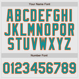 Custom White Aqua Pinstripe Aqua-Orange Authentic Raglan Sleeves Baseball Jersey