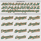 Custom White Aqua Pinstripe Aqua-Orange Authentic Raglan Sleeves Baseball Jersey