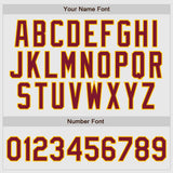 Custom White Crimson Pinstripe Crimson-Gold Authentic Raglan Sleeves Baseball Jersey