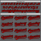 Custom Steel Gray Red-Black Authentic Baseball Jersey